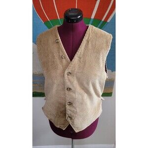 Vintage Lee Deep Brown Corduroy Tailored Vest Retro Western Layering